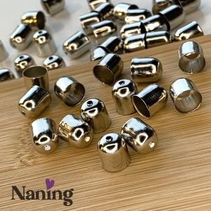 Zsinórvég/bőrvég - 9x8 mm - nikkelszín